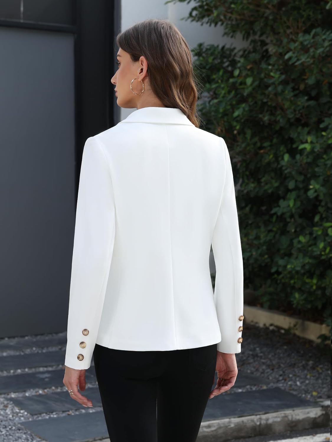 Women's Blazers Business Casual Long Sleeve Solid Jacket Professional Office Work Open Front Suit Blazer with Pockets