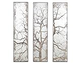 Miroir triptyque imprimé arbre 30x120cm