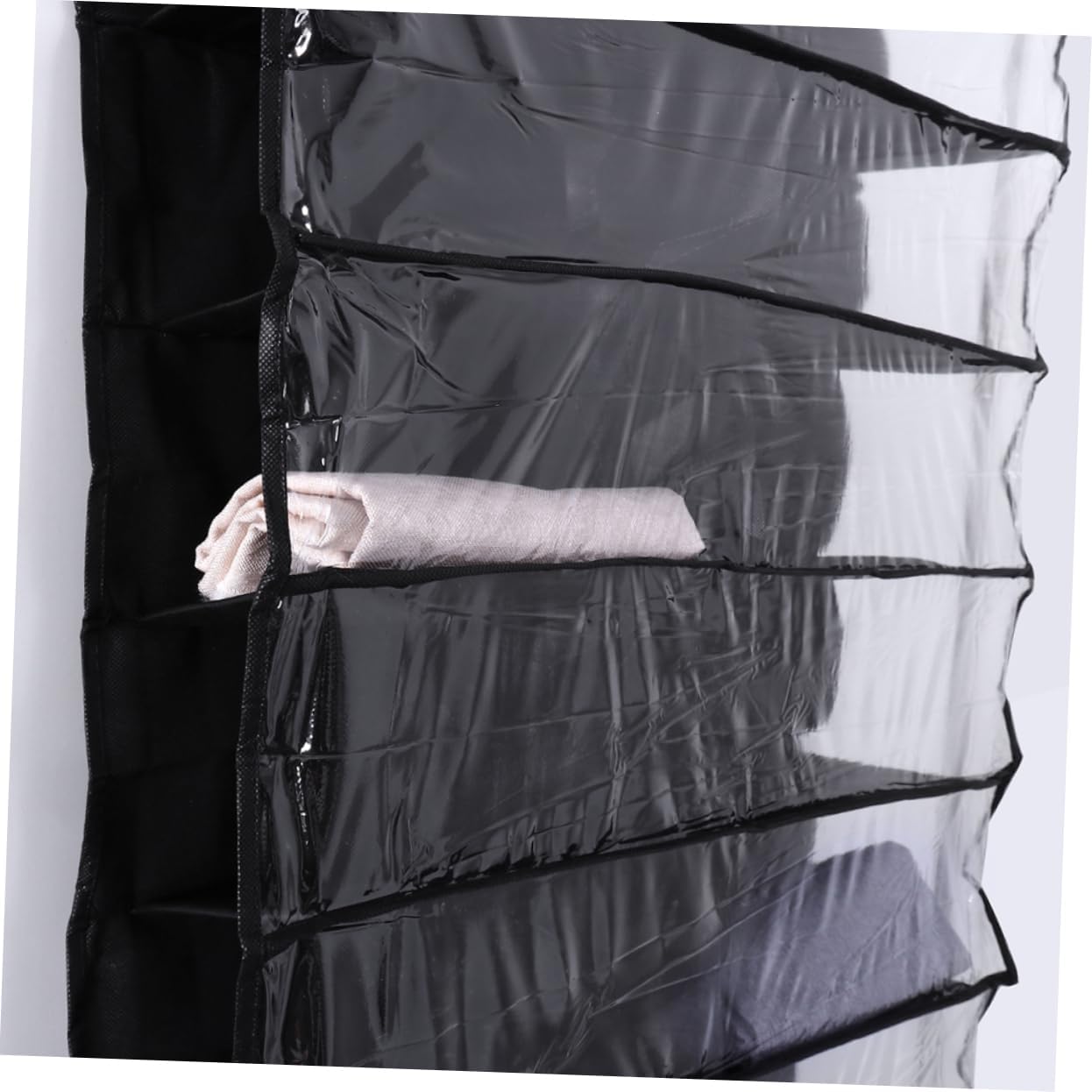 2PCS Over Door Shoe Organizer Rack with Large Capacity Hanging Storage for Closet Bedroom Dorm Room Space Saving Black