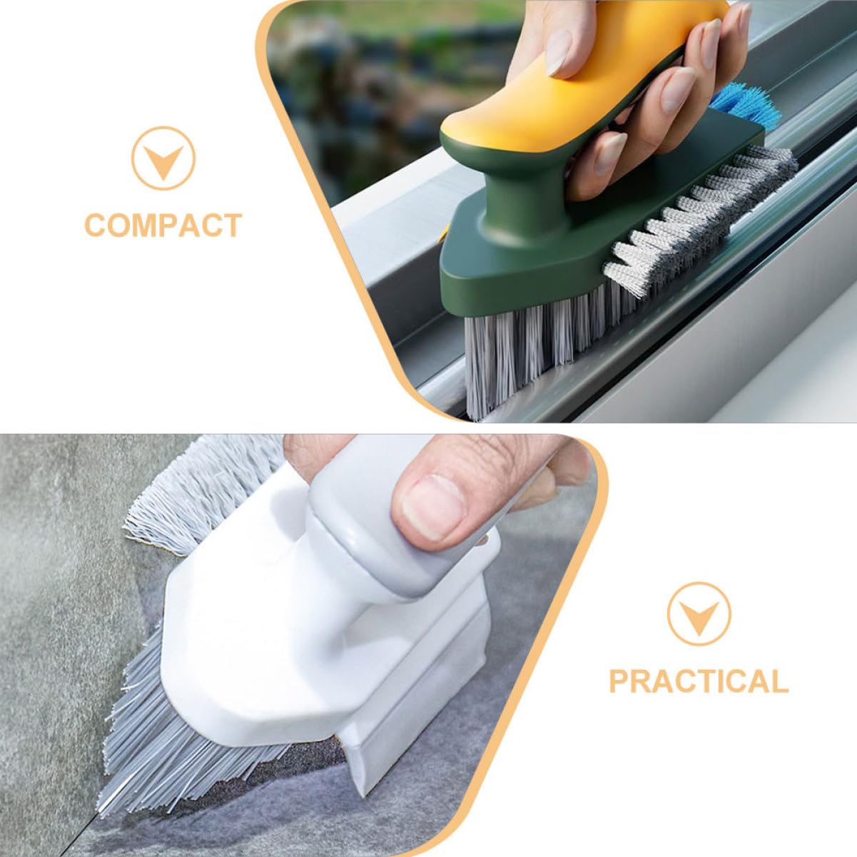 Alipis 8piezas Cepillo De Limpieza De Juntas y Esquinas Mango Ergonómico De Cepillo para Baño Dureza Alta para Azulejos y Grietas Duchas y Lavabos