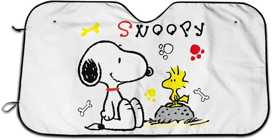 Amazon Snoopy カーフロント サンシェード カバー 車用 フロントシェード サンシェード 凍結防止 夏冬兼用 車用 日よけ 日焼け カバー 厚手 防水 雪対策 フロントガラス 紫外線対策 簡単吸盤取付 汎用 サンシェード 車 バイク