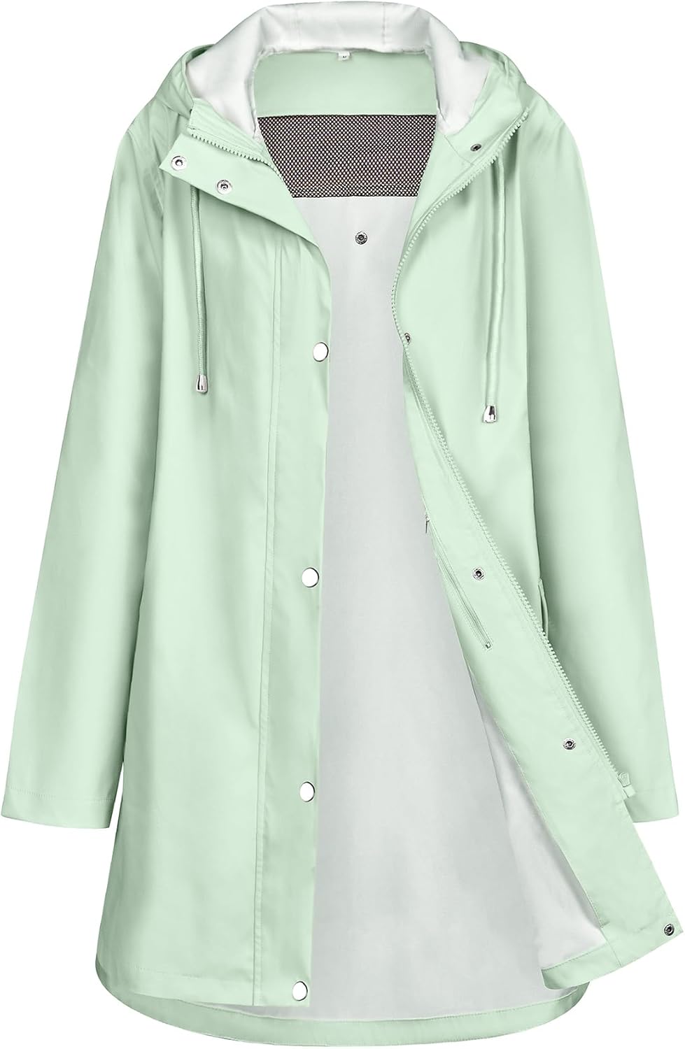 Rain Jacket Womens Waterproof with Hood, Long Rain Coat Windproof Windbreaker Outdoor Rain Trench Coat S-XXL - Image 4