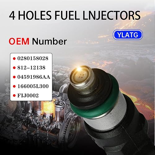 Miniatura 5 de Inyectores de combustible YLATG Inyectores para Dodge Avenger Challenger Charger para Chrysler 300 pacifica Sebring Town & Country V6 0280158028 (6