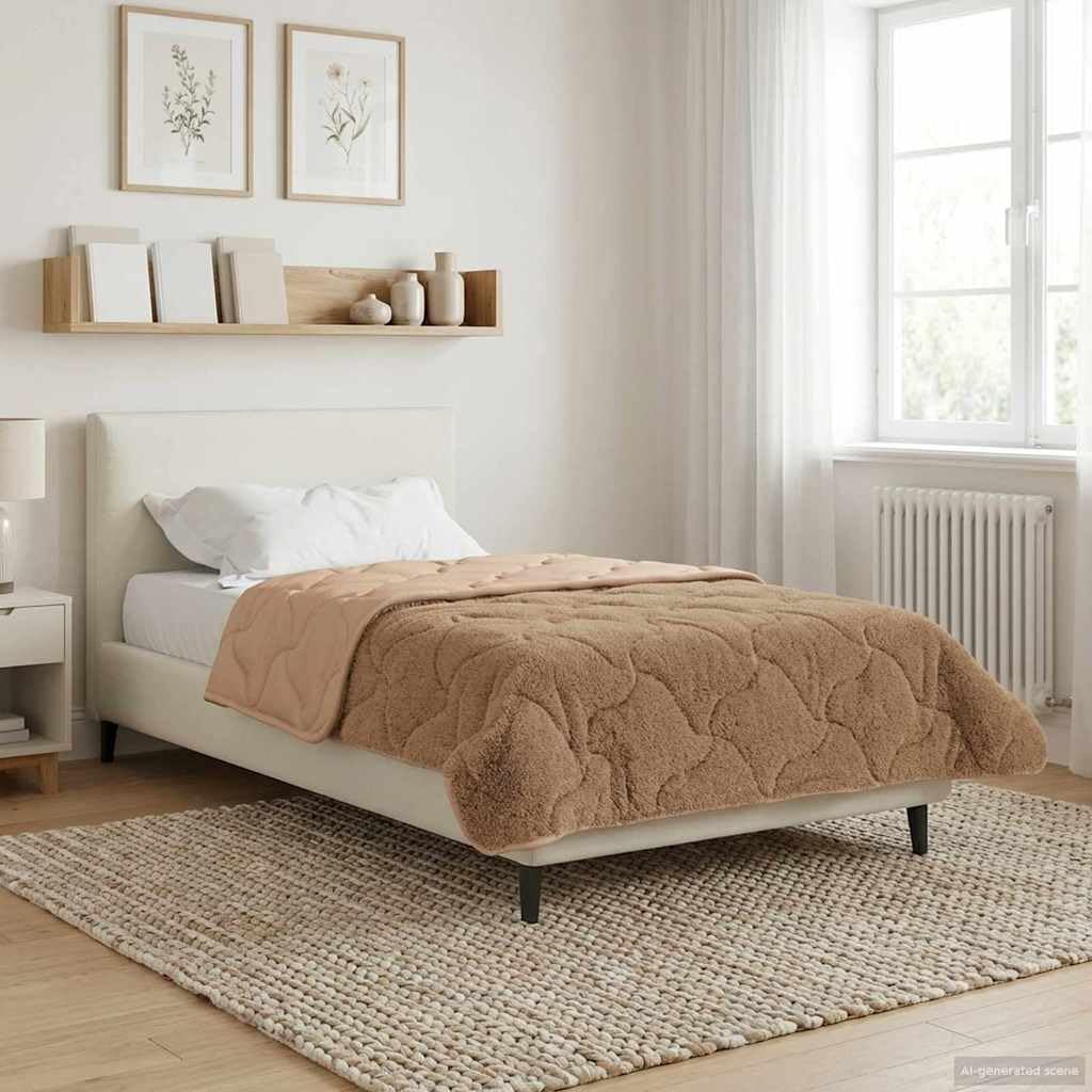 Edredón de invierno de 140 x 220 cm, microfibra, forro polar, transpirable, lavable, para dormitorio, para todo el año, acogedor, duradero, hipoalergénico, diseño moderno, ideal para noches