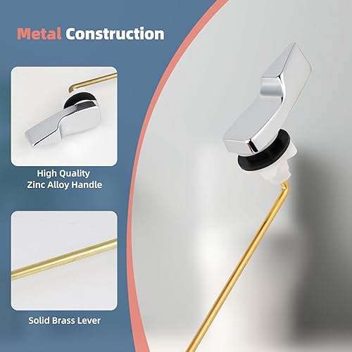 Miniatura 4 de iFealClear Palanca universal para manija de inodoro de repuesto, palanca de viaje para inodoro de montaje frontal compatible con estándar americano,