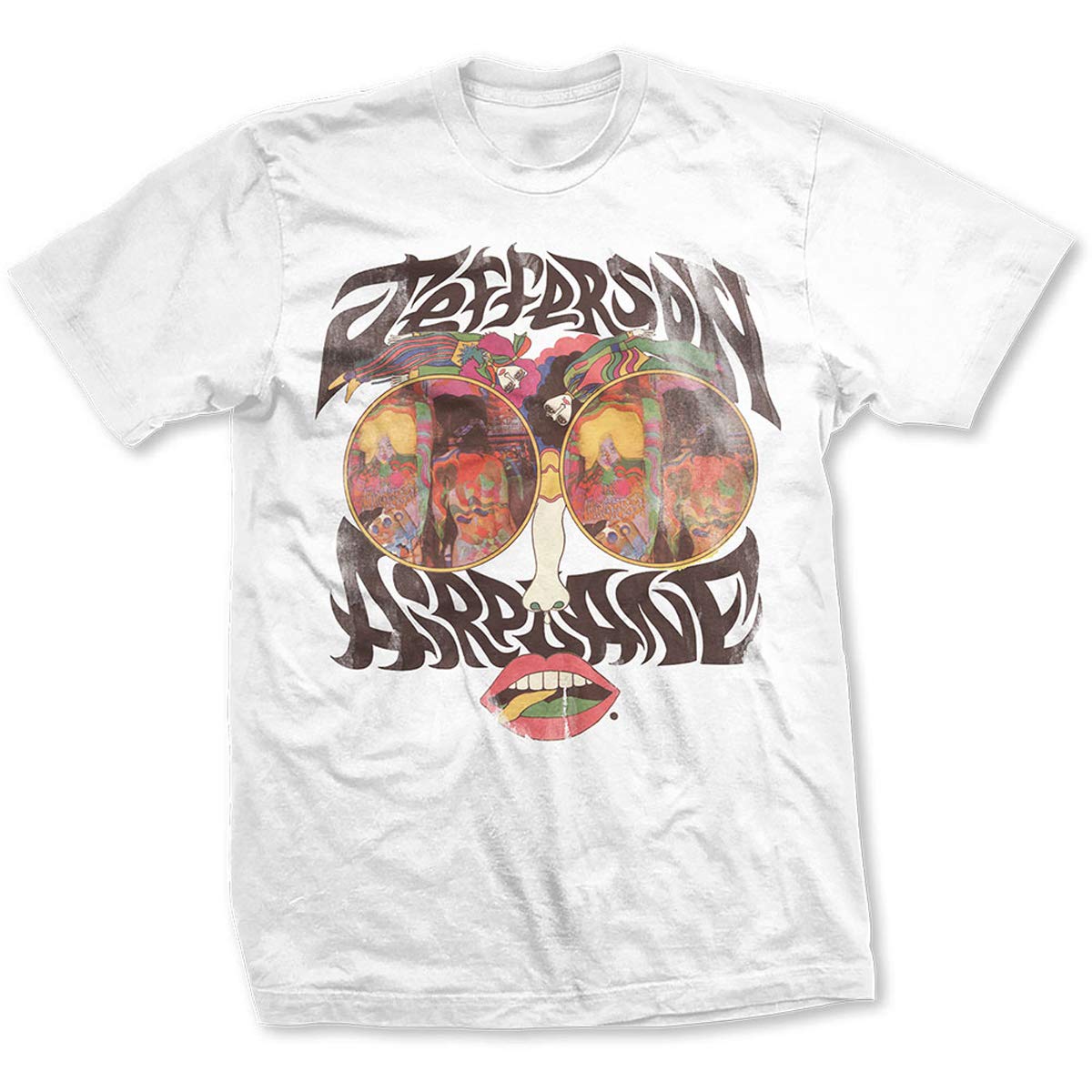 Jefferson Airplane Lips Official Tee T-Shirt Mens Unisex (Large) White