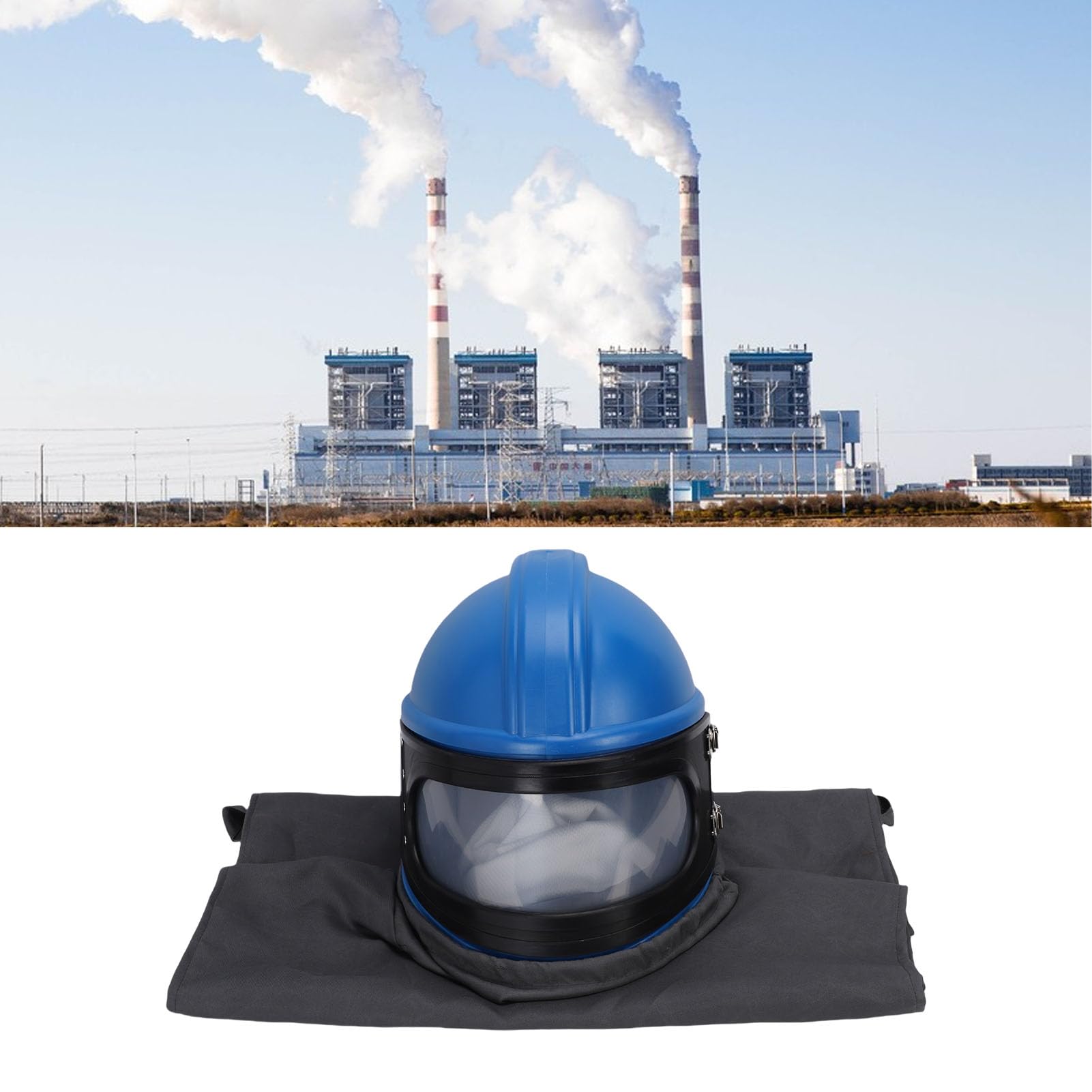 Capa de la Campana de arenas, Lona Sandblaster de arenas de arenas Máscara de Protección contra el Polvo Alimento para el Aire de Aire Sandblaster Casco para Pulverizar el Corte
