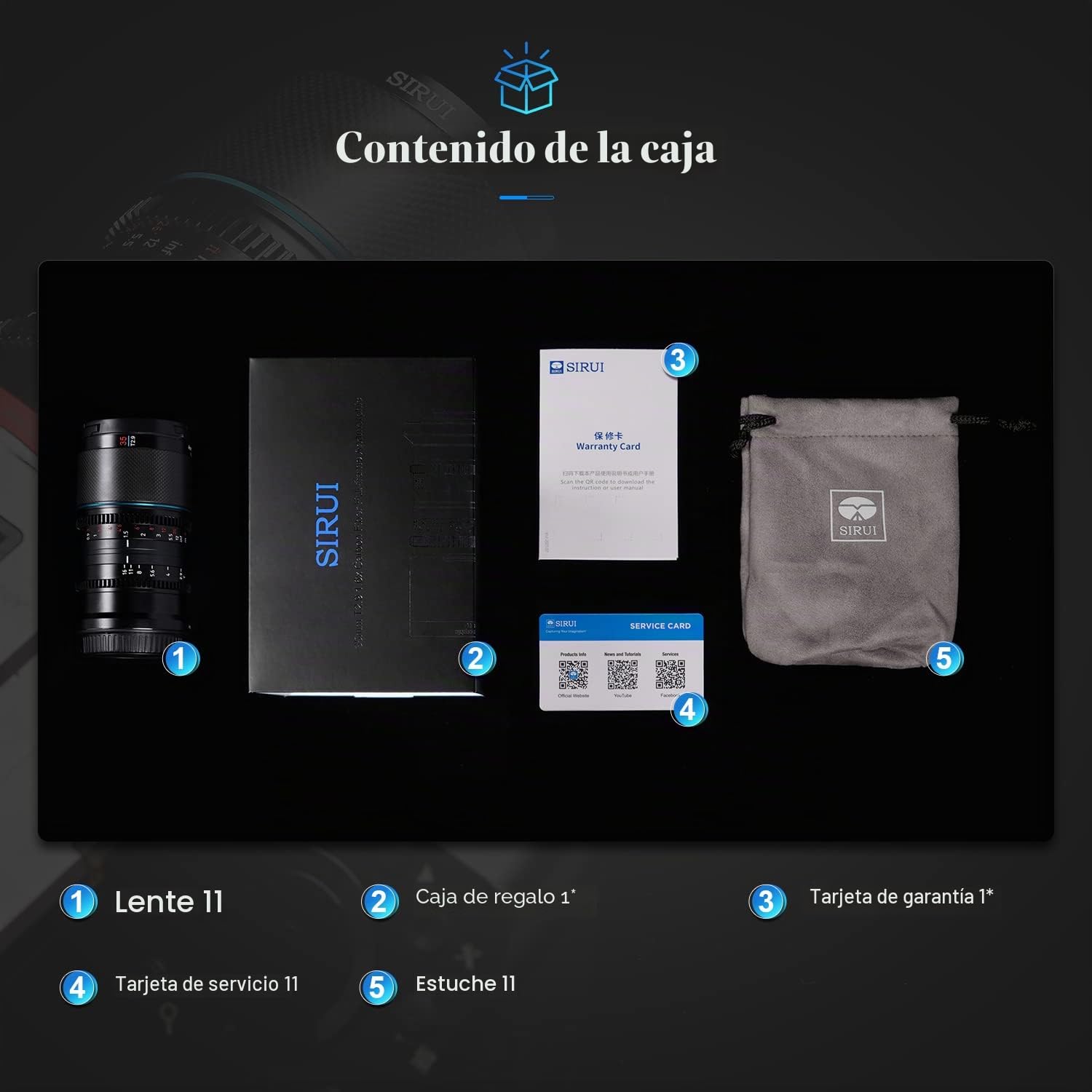 SIRUI Saturn 35mm T2.9 1.6X Full Frame Carbono Fibra Anamorphic Lens, Ligero Cine Cinema Objetivo Lens Lenses Lente para Drones, estabilizadores de cardán de Mano (E Mount, Blue Flare)