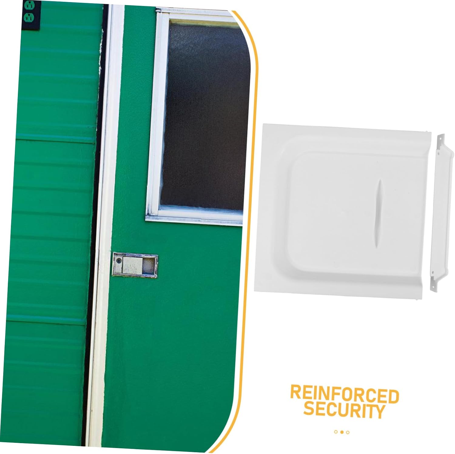 Uv-Resistant Rv Screen Door Handle Latch Kit with PP Panel Right-Hand Lock Cover for Camper Motorhome Trailer Outdoor Weatherproof Protection