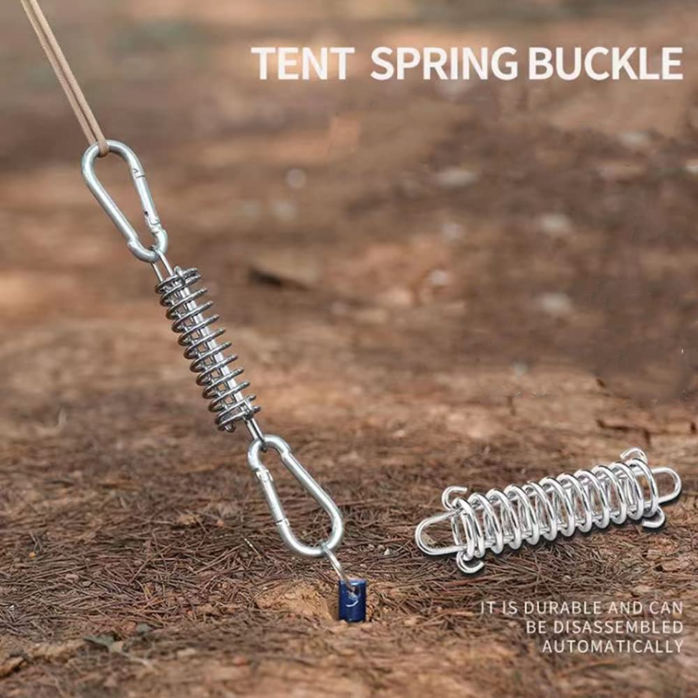 Molla di tensione per tenda da campeggio, tenda da sole, accessori di fissaggio antiruggine, molla di trazione per montaggio sicuro, in acciaio inox, antivento, tenda da campeggio