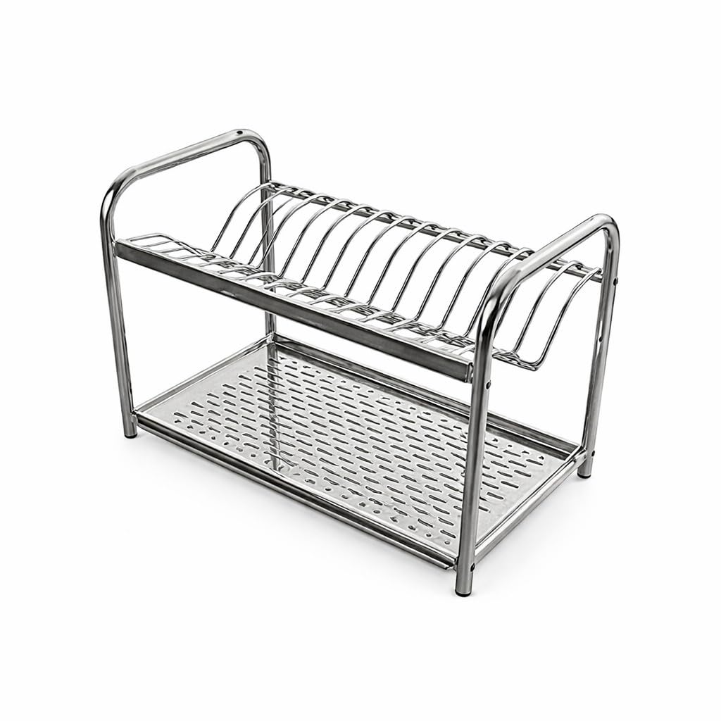 Escurreplatos con Base de Apoyo y recogegotas de acero Inoxidable 60 CM