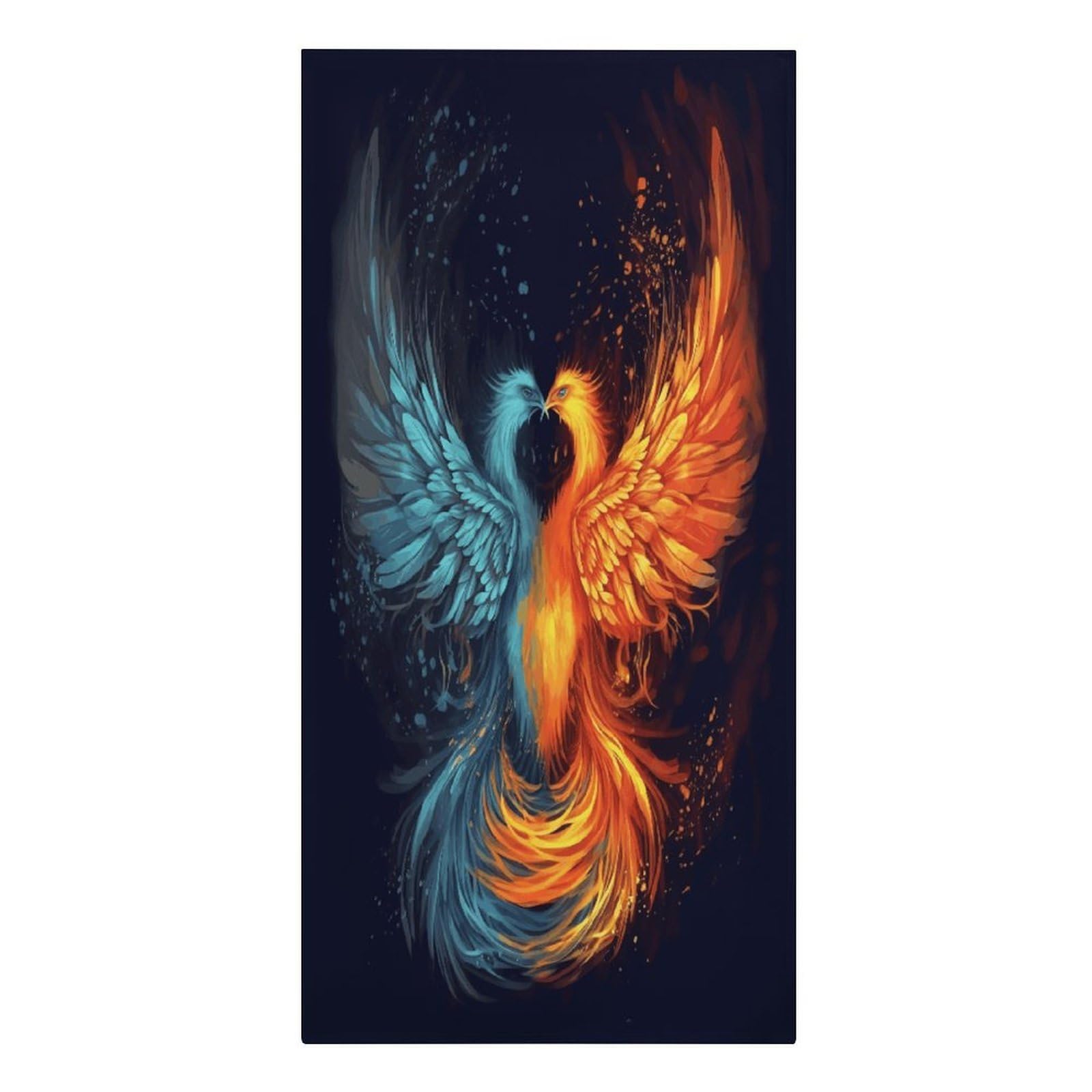 VstaDank Fire and Water Phoenix Beach Towels 30"x61" Microfiber Super Absorbent Large Bath Towels Cozy Soft Swim Travel Towel Quick Dry Thin Pool Towel Beach Accessories for Outdoor Adult