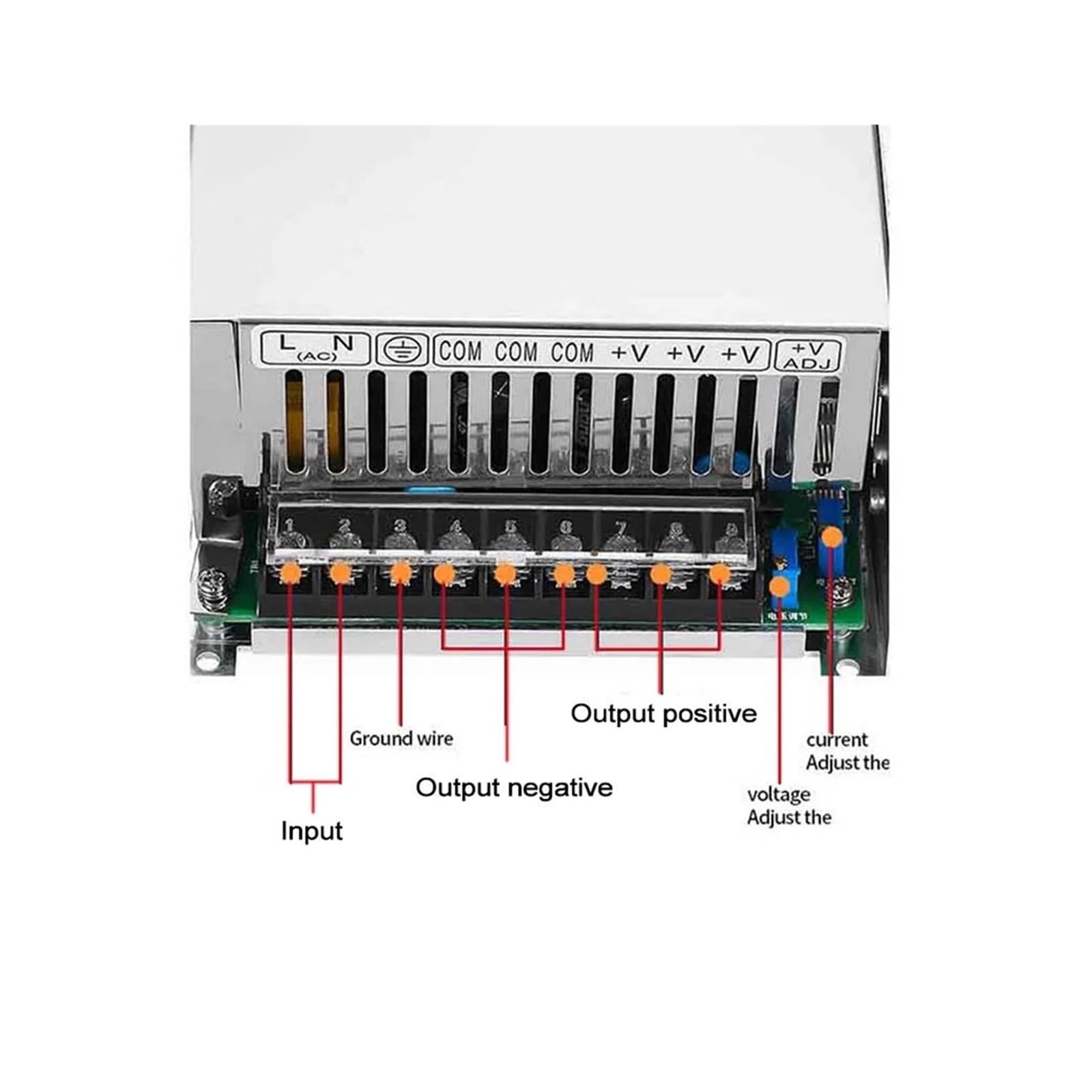 Zasilanie impulsowe 800 W, 1000 W, 1200 W, 0-12 V, 15 V, 24 V, 36 V, 48 V, 60 V, 72 V, 80 V, 110 V, 150 V, 220 V AC/DC (0-220V_1000W)