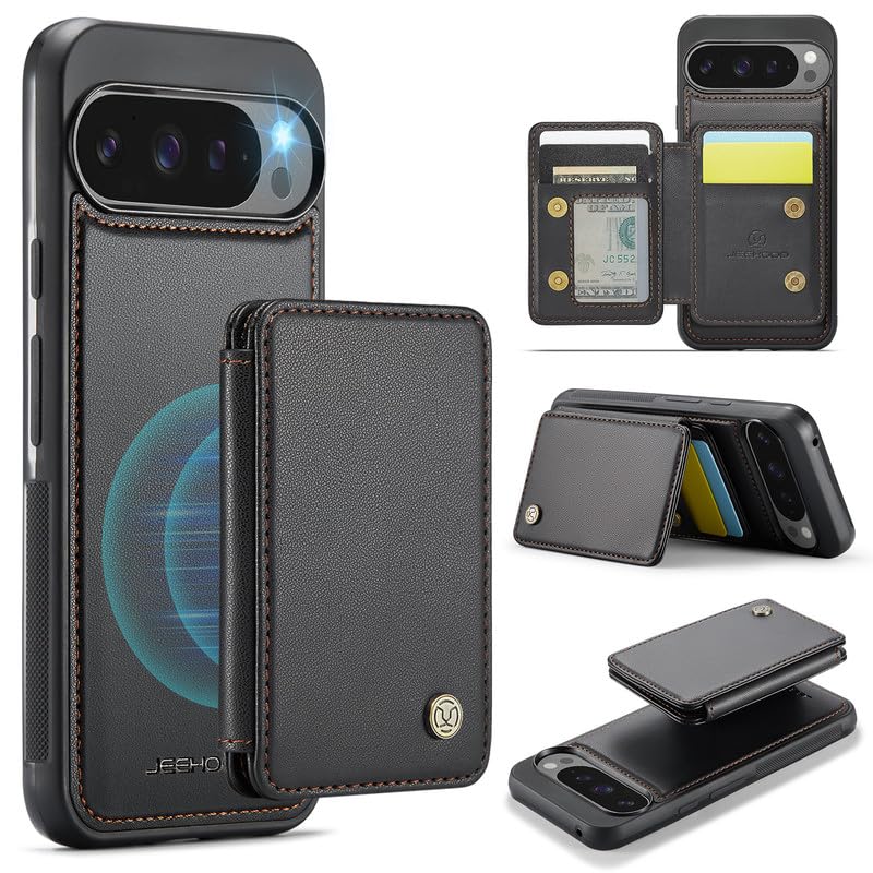 Etui blokujące RFID, do Google Pixel 10 Pro XL 2 w 1, zdejmowany, portfel, magnetyczne, bezprzewodowe ładowanie, podpórka, odporne na wstrząsy, z tworzywa TPU, do Google Pixel 10 Pro XL