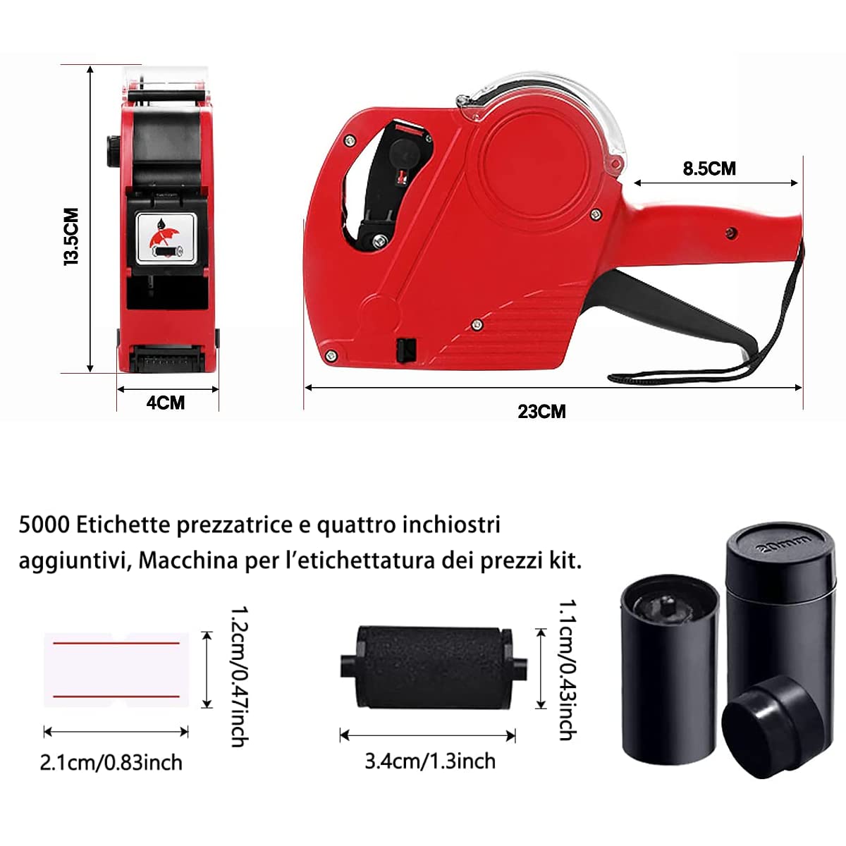 KSTE Pistola Etichette Sticker, MX-5500 Prezzo Labeler Kit Pistola, Stampa 8 Cifre Price Tag Sticker Marker Strumento Di Vendita Al Dettaglio Con Un - Foto 10