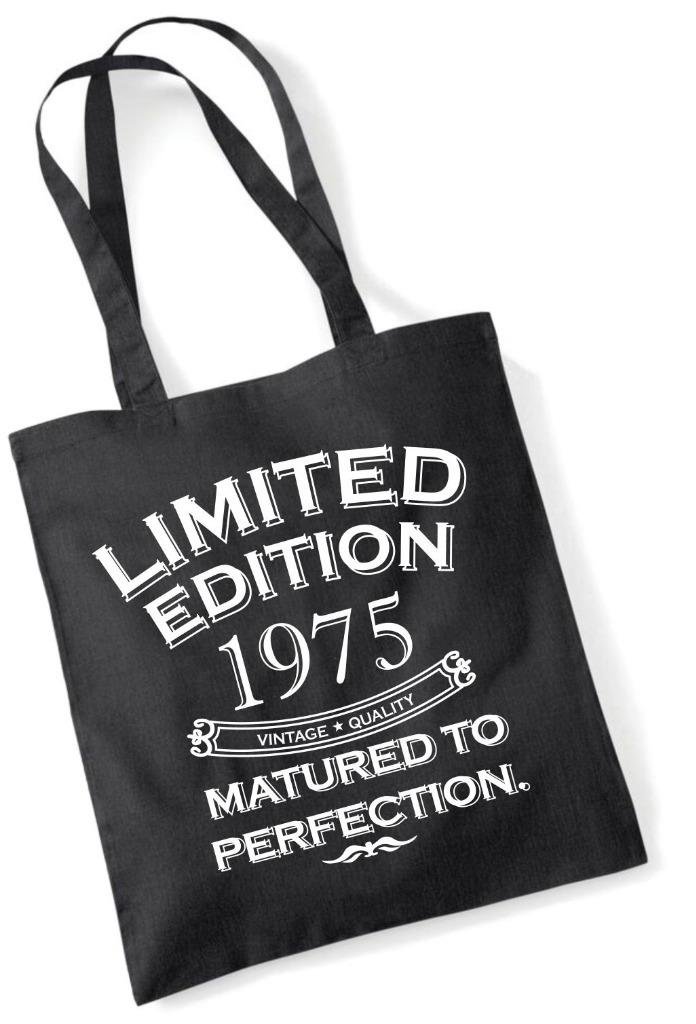 Birthday Gift Present Tote Shopping Cotton Fun Bag Limited Edition Matured To Perfection Year 1975