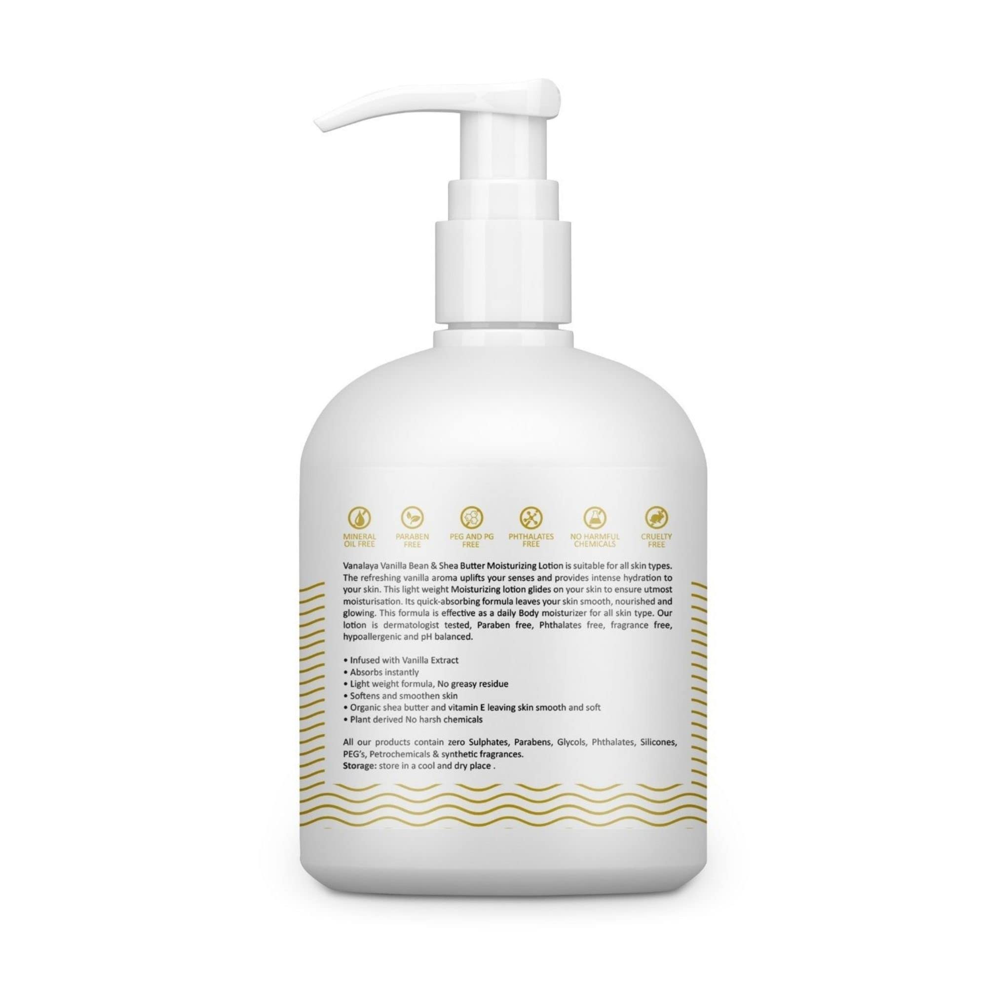 Vanalaya Vanilla Moisturizing Lotion For Deep Moisturizing No Parabens For All Skin Types 300ml