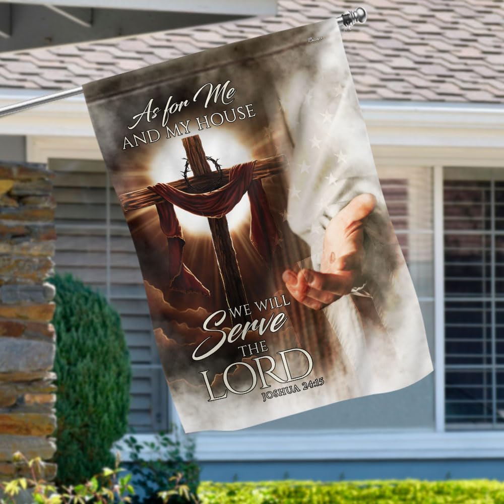 FLAGWIX American Flag, Christ As For Me And My House Flag - 4th of July, Independence Day Decorations for Home, Garden, 30x40 House Flag - USA Flags Premium Polyester, Decorative Indoor Outdoor Flag