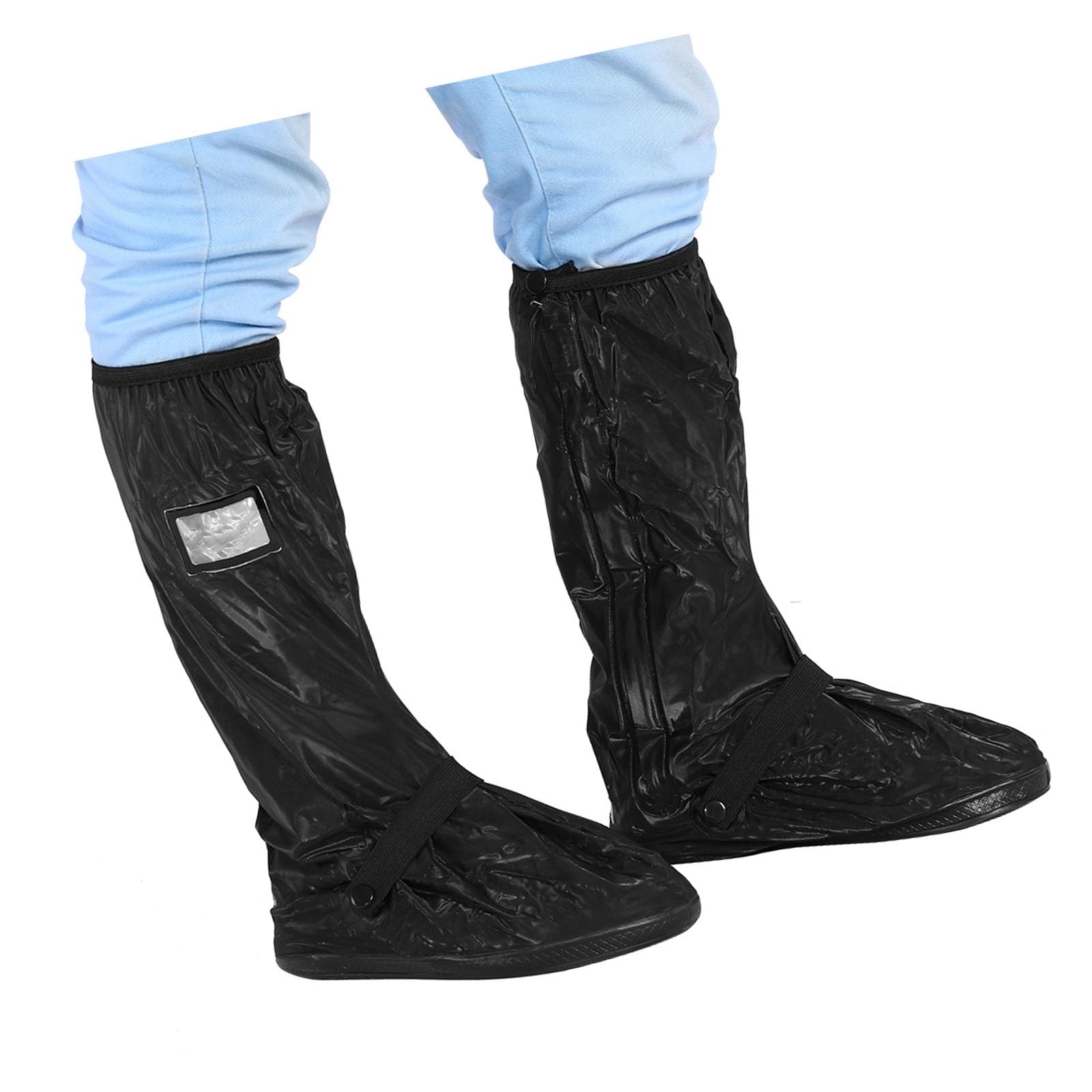 lyrlody Okładki Deszczowe Motocyklowe, Wodoodporne Buty z antypoślizgową podeszwą, materiał Premium PVC, XL-Black do Jazdy na Rowerze do Jazdy na Nartach Wędkarstwo (Czarny rozmiar XL)