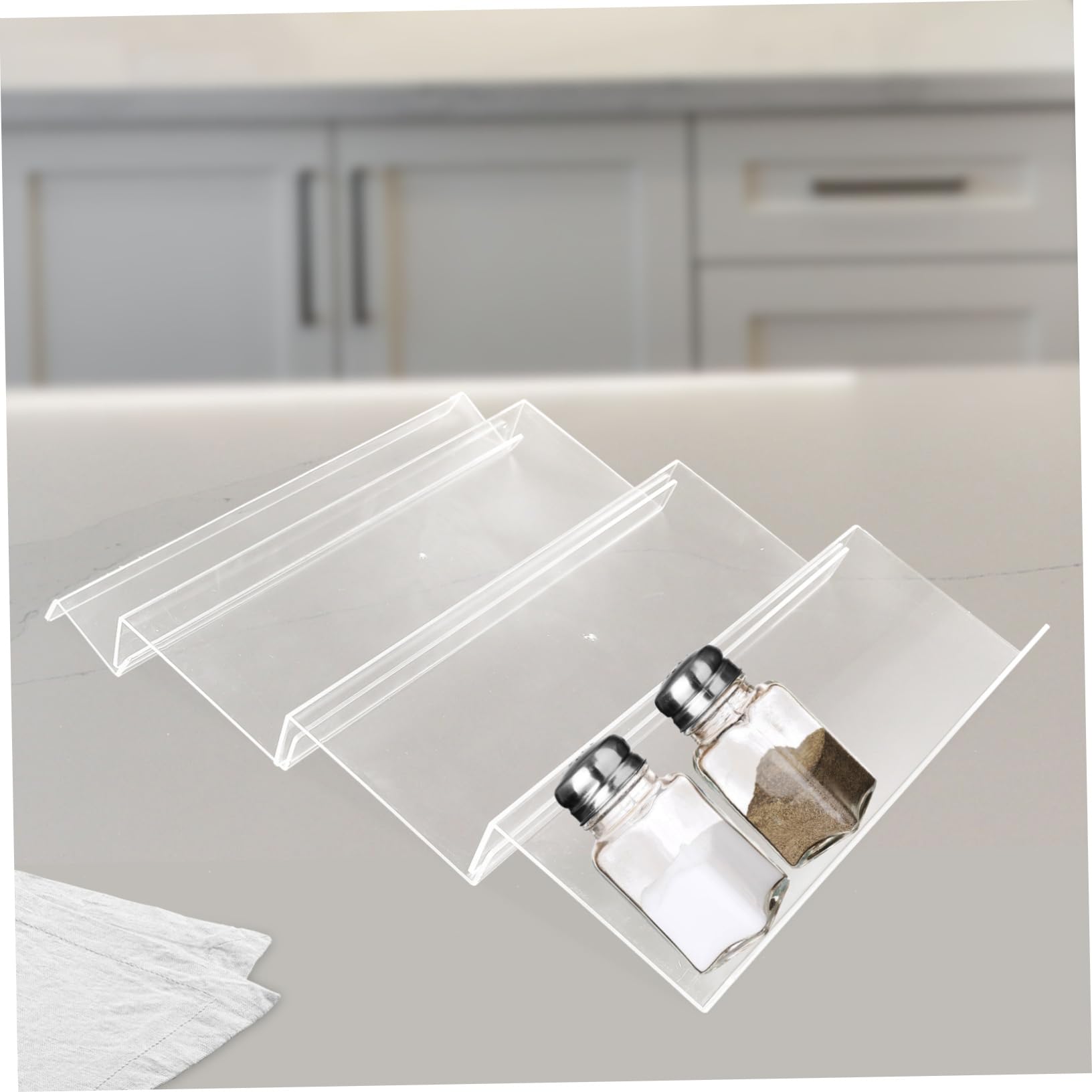 Étagère à Épices Transparente en Acrylique, 1 Set, Design Incliné