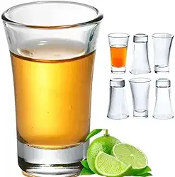 Kit 6 Copos de Vidro Shot 50ml Premium – Dose Cachaça, Tequila, Vodka – Copo Resistente FBK Qualidade
