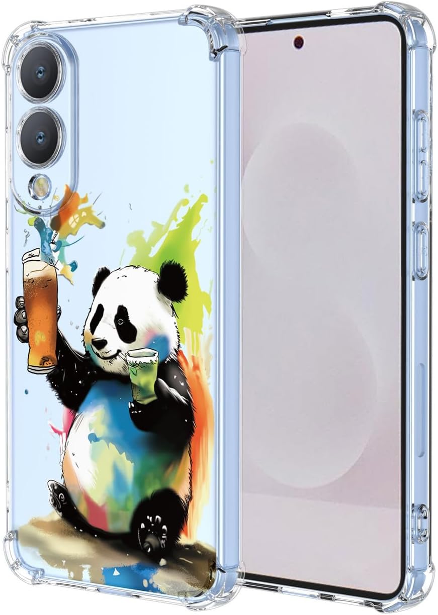 coque Samsung s25 Edge – YUXING Coque transparente pour Samsung Galaxy S25 Edge – Coque souple en TPU résistant aux chocs avec motif mignon et cool (Panda)