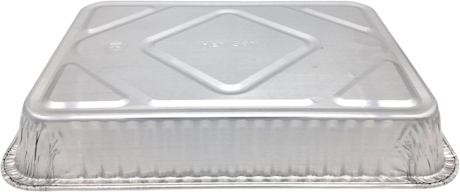 PACTOGO 13" x 9" x 2" Disposable Aluminum Foil Oblong Cake Pans - 108 Fluid Ounces Rectangular Pan - Perfect For Baking and Storing Cakes, Casseroles, Rolls REF# 394 (Pack of 25 Pans Only)