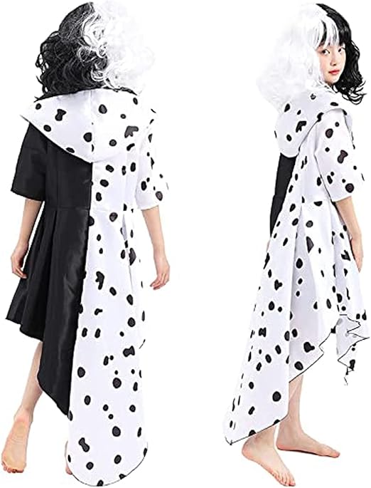 Costume Crudelia Deville Donna - Abito Carnevale Bianco E Nero - Foto 10