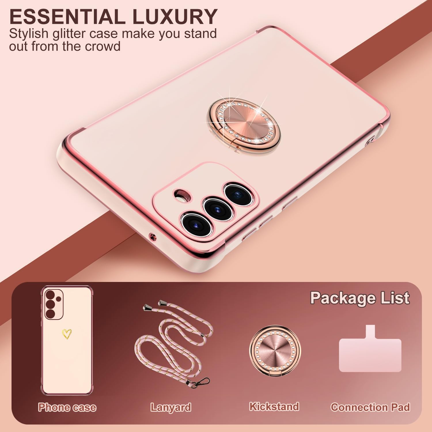 Hoesje Compatibel met Oppo Reno 13 Pro Koord, Sleutelkoord Telefoonhoesje Clear Transparant TPU Siliconen Hoes, Paars