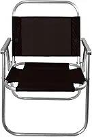 CADEIRA DE PRAIA ALUMINIO SENTAR REFORÇADA 150KG (PRETO)