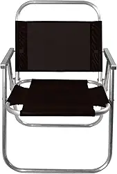 CADEIRA DE PRAIA ALUMINIO SENTAR REFORÇADA 150KG (PRETO)