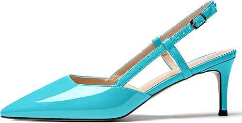 Vista 2 de Zamikoo Zapatos de vestir de tacón de aguja con correa al tobillo y punta puntiaguda para mujer, 2.6 in