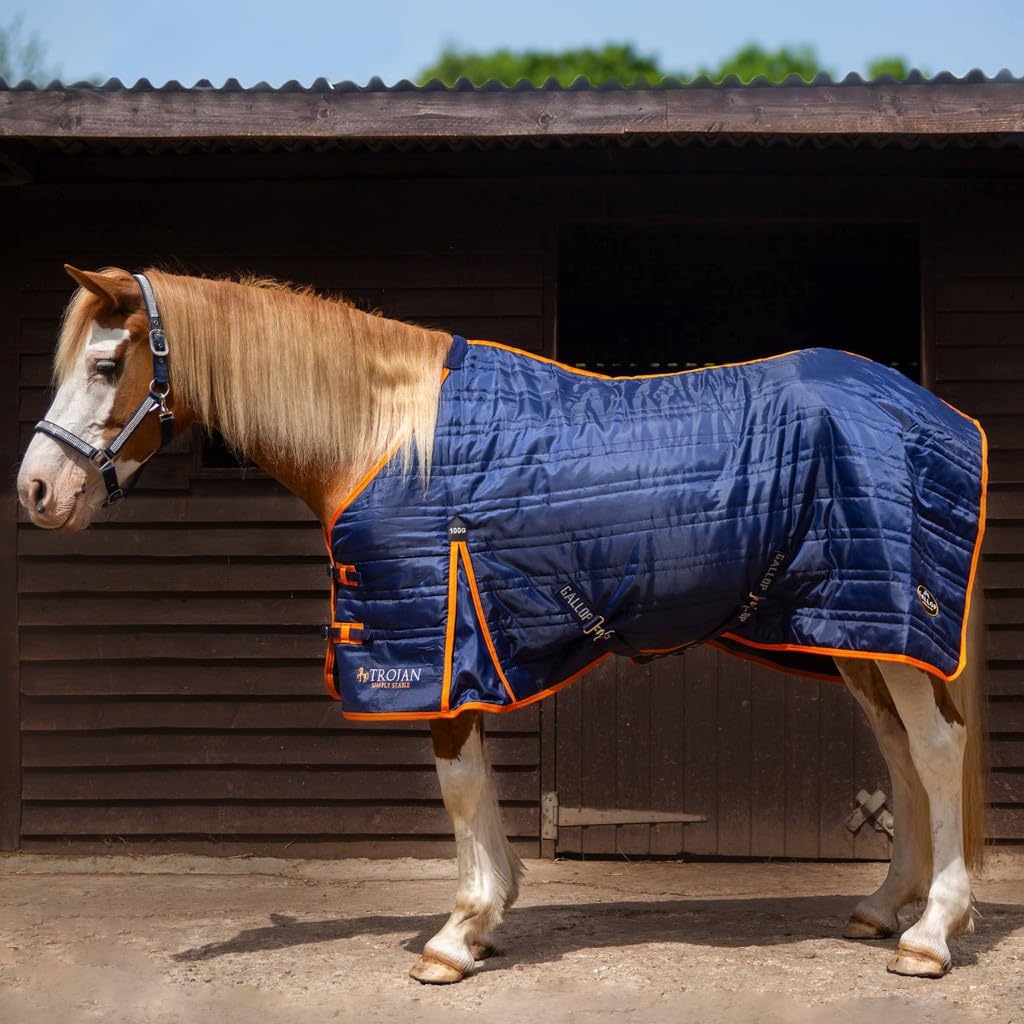 Gallop Trojan 100g Standard Stable Rug - Navy/Orange, 6'9