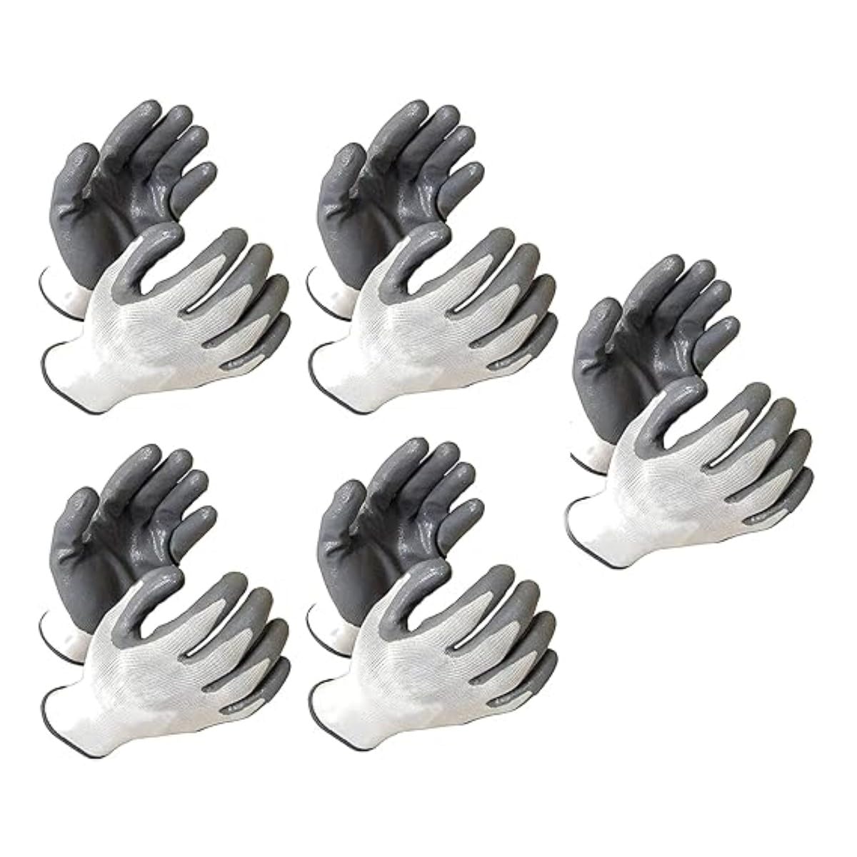 Tick Mark 10 Pcs (5 Pairs) Pack Reusable Nitrile Coated Nylon Cotton Safety Gloves For Men- Gardening Gloves - Hand Gloves – Home Safety - Industrial Working Gloves For Men Cut-resistant Work Gloves (B0D8YLX24C) Amazon Price History, Amazon Price Tracker