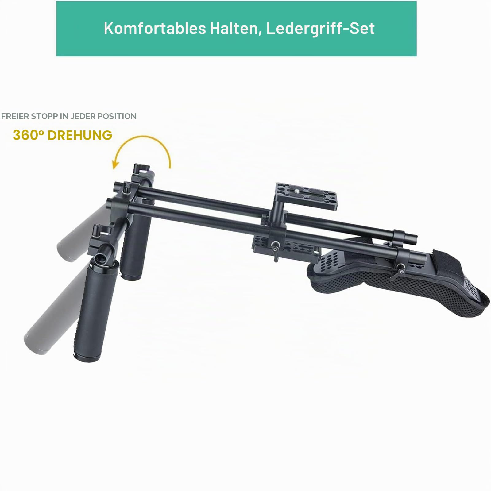 NICEYRIG Shoulder Rig Support Film Maker System with Camera/Camcorder Baseplate Mount Slider Kit