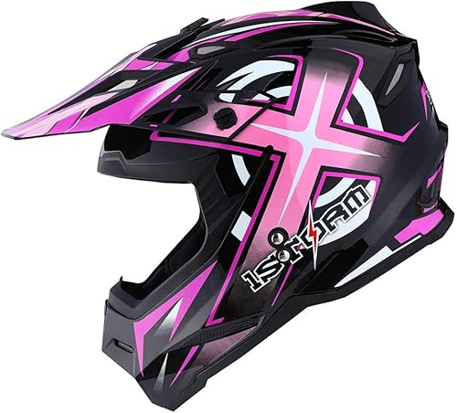 Miniatura 2 de 1Storm - Casco de motocross para adulto de BMX, MX, ATV Dirt Bike HF801, L