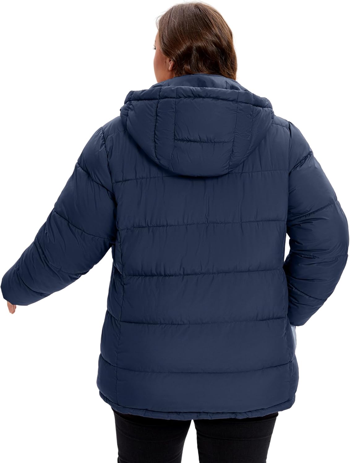 WINDMILL Womens Plus Size Heavyweight Puffer Jacket, Warm Winter Coat with Hood (1X-6X) - Image 3