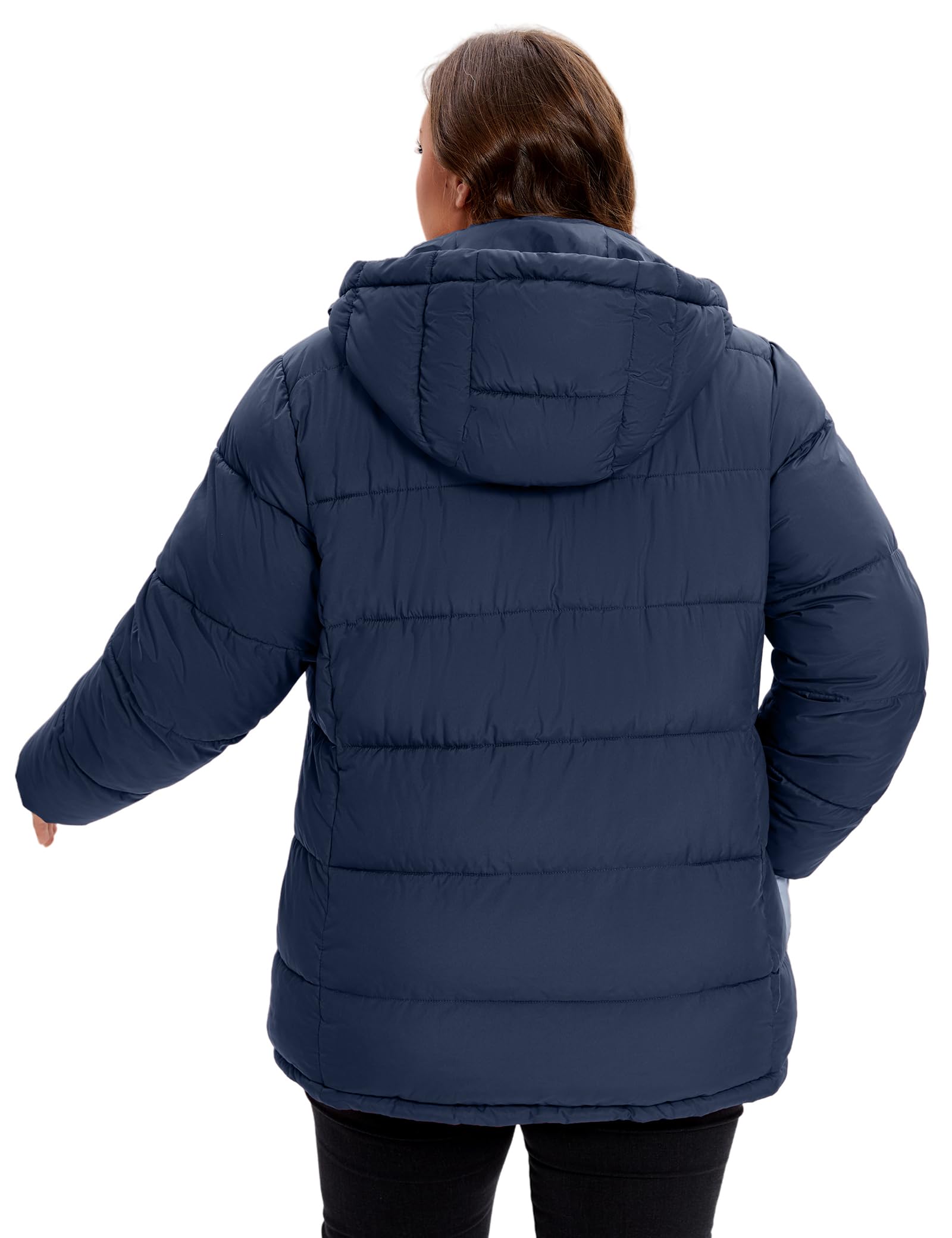 WINDMILL Piumino da donna per taglie forti, caldo cappotto invernale con cappuccio (1X-6X)