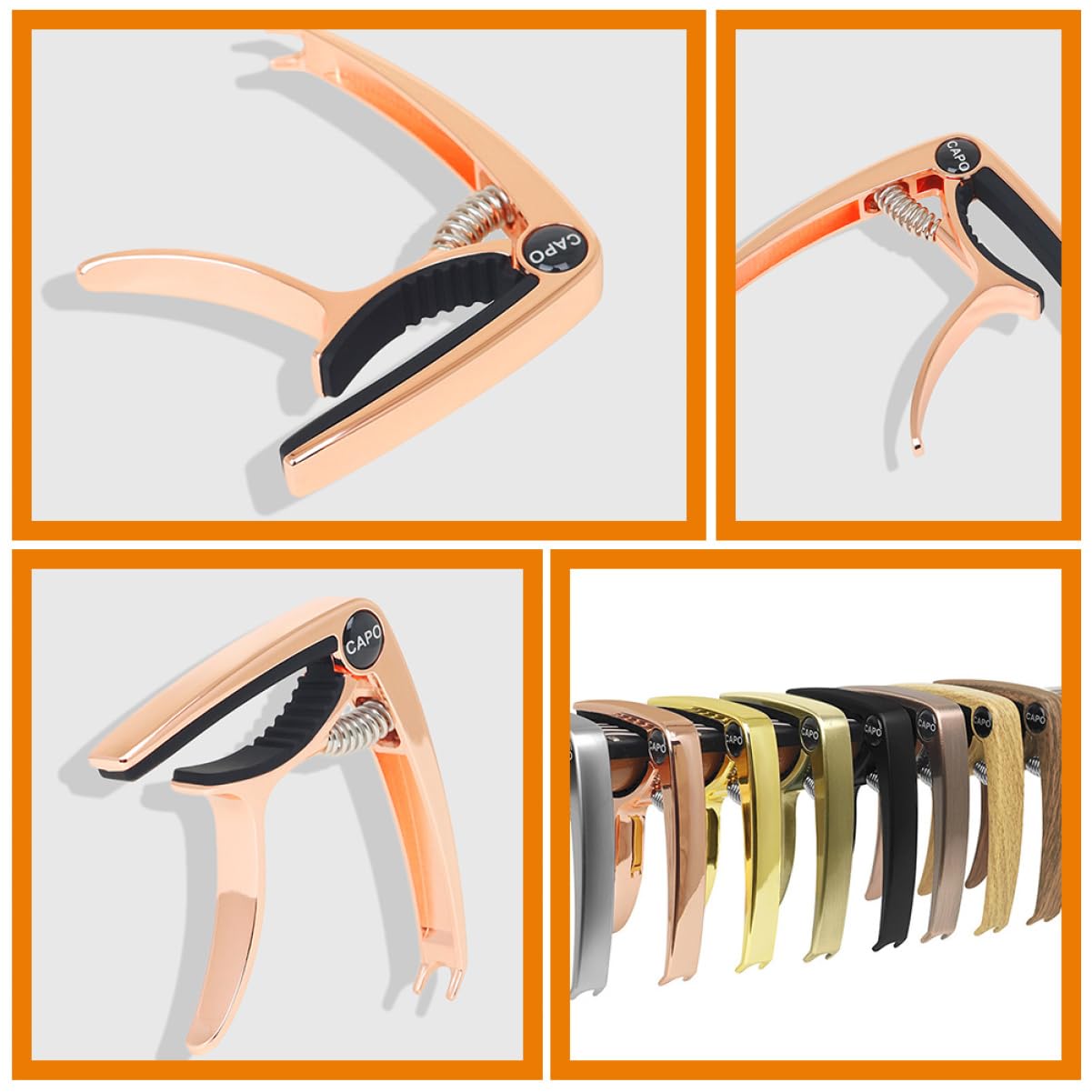 ULDIGI Metal Guitar Capo Spring Loaded Tuning Accessory for Acoustic Electric and Bass Guitars Elegant Design Essential for Folk and Country Music