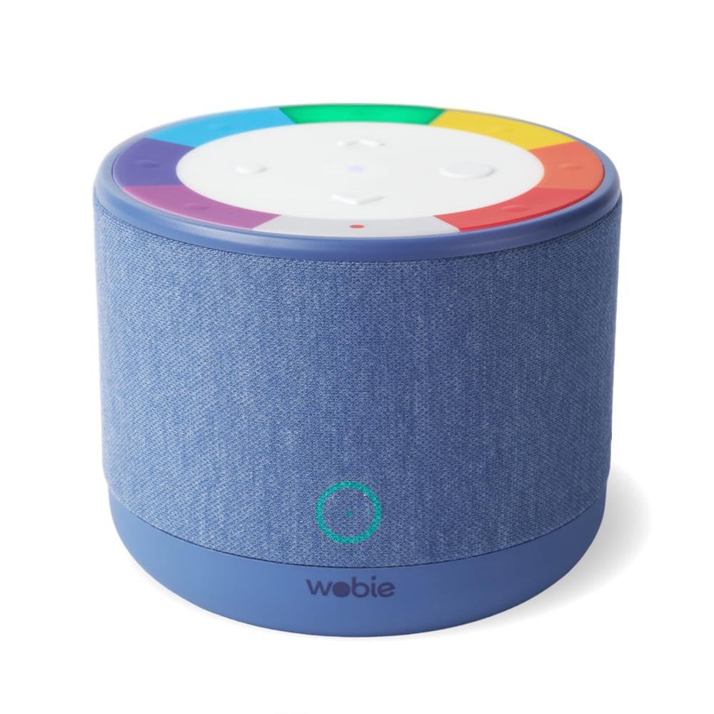 wobie Box Musikbox – Interaktive Hörspielbox & Musikplayer mit Direktzugriff auf Spotify – Bildschirmfreie kabellose Audiobox mit WLAN, Bluetooth & Kopfhöreranschluss – Hörspiele, Musik & Podcasts