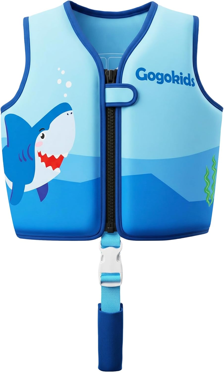Gogokids Toddler Swim Vest Pool Floaties for Kids 1-2-3-5-7-9 Yrs, Neoprene Kids Swimming Jacket w/Adjustable Safety Strap & Zip, Toddler Float Jacket 24-66lbs for Beach Puddle Pool Boys Girls Niños