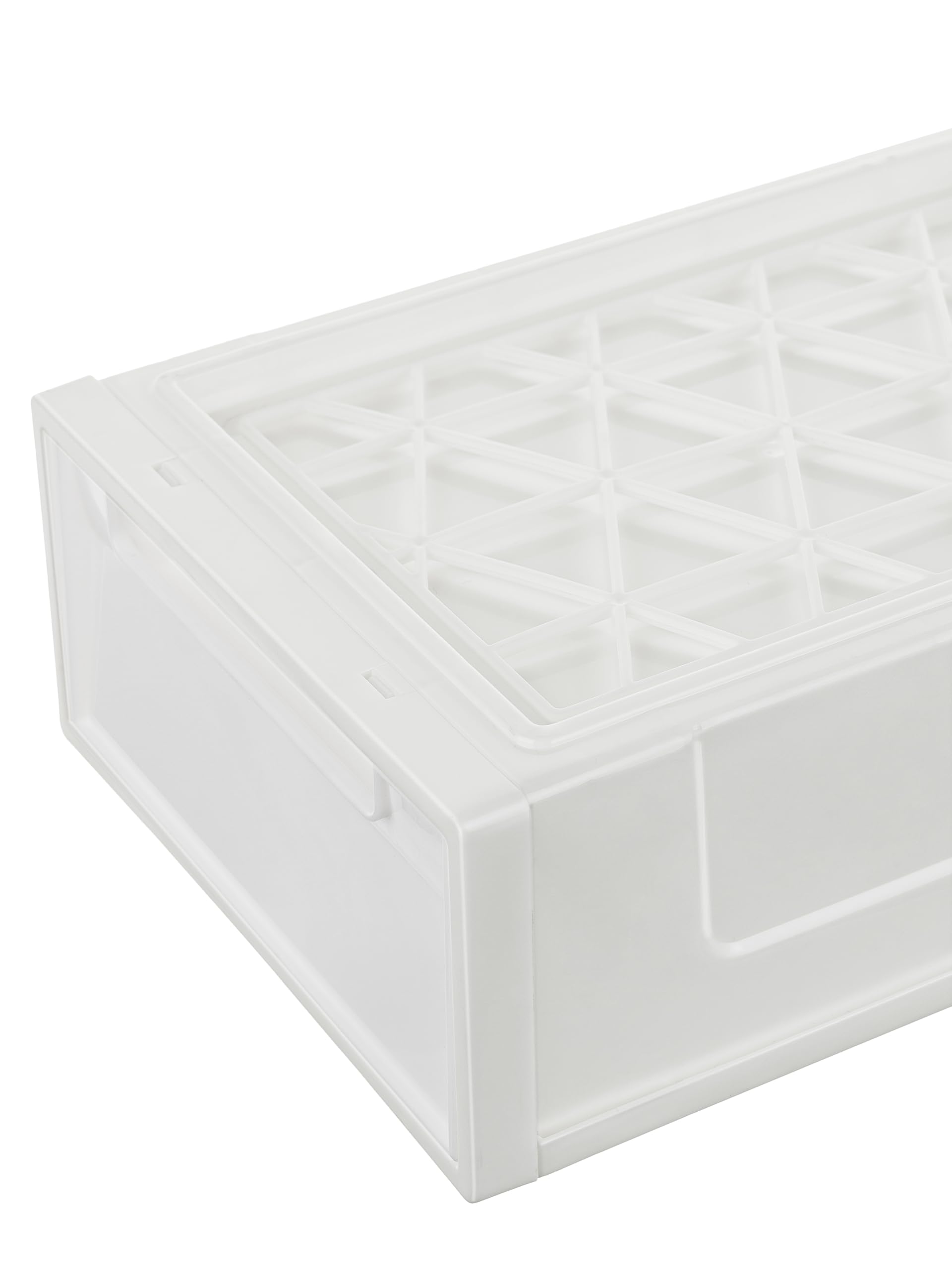 Cetomo 5 x 3 kompaktowa szuflada do przechowywania w stos, plastikowy organizer do szuflad z białymi drzwiami do zlewu, kuchni, spiżarni, biurka i domu, do przechowywania butów i artykułów