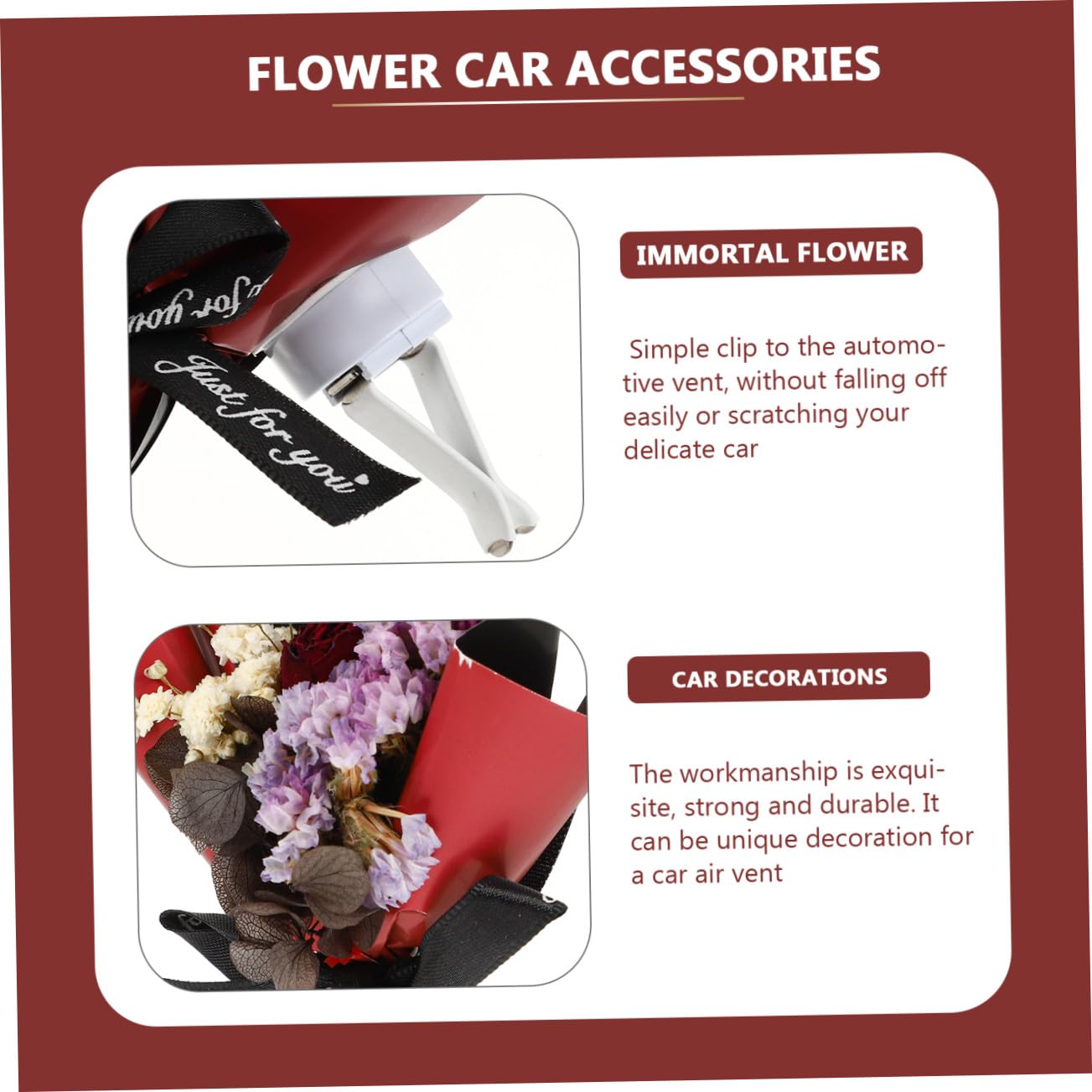 Mobestech 4pezzi Profumatore Auto Clip Con Fiore Diffusore Aromatico Per Ventilazione Decorazione Unica Per Interni Auto Versatile Per Ufficio e Casa Facile Da Installare e Resistente