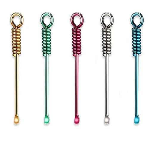 10 Pcs Mini Shovel Spoons, Portable Keychain Scoop Set for