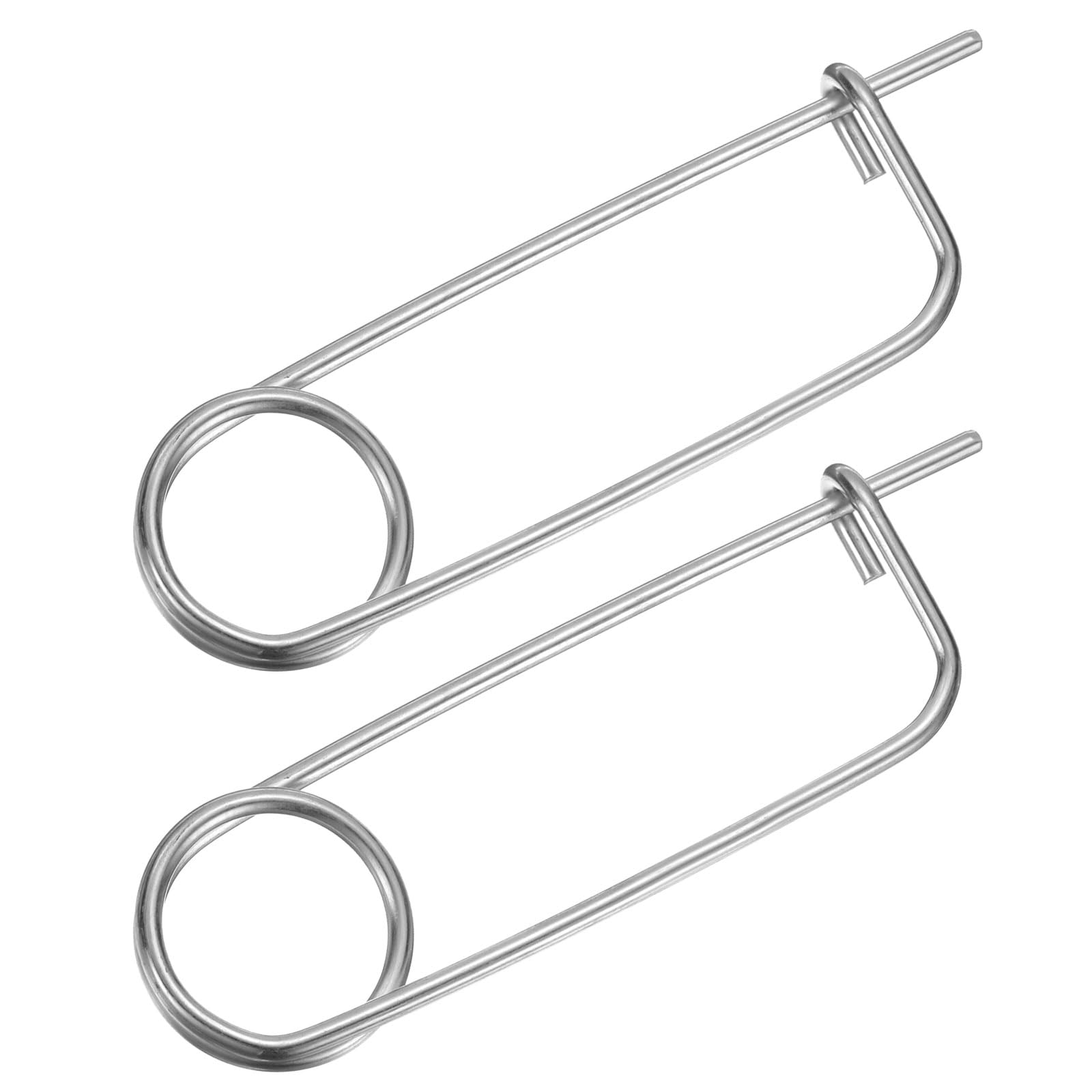 sourcing map 2Pcs Brooch Shape Cotter Safety Pins, M5 x 190mm Zinc-Plated Carbon Steel Quick Lock Fastener, Spring Wire Pin for Farm, Lawn, Garden Hitch