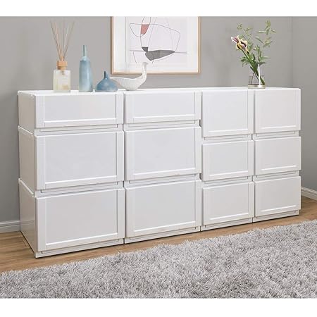 Amazon 家具 収納 小物収納 収納ボックス 収納ケース 新色のホワイト初登場 フィッツユニット Fits Unit 収納ケース2個組 奥行 55cmタイプ 幅40 高さcm サイズはありません イ ホワイト 収納ケース ボックス オンライン通販