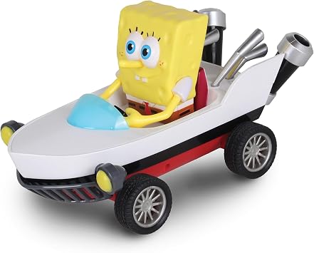 Nick Kart Racers - Pull Back Spongebob Boatmobile; Straight from The Game Nickelodeon Kart Racers 3 Slime Speedway; No Batteries Required; Grippy Tires for Ultimate Traction