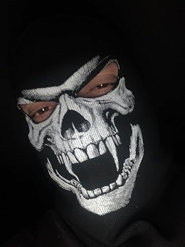 Miniatura 2 de WTACTFUL Máscara facial de fantasma, máscara de calavera de esqueleto aterrador, excelente calidad, cómoda y perfecta para disfraz de Halloween
