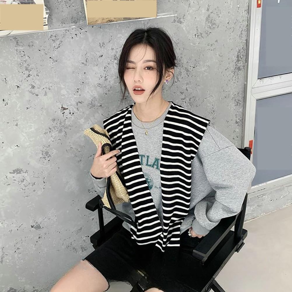 Womens Striped Pashmina Shawls and Wraps Knitted Sweater Casual Shawl Wraps Scarf Cardigan Cape Cashmere Shoulder Top - Image 6