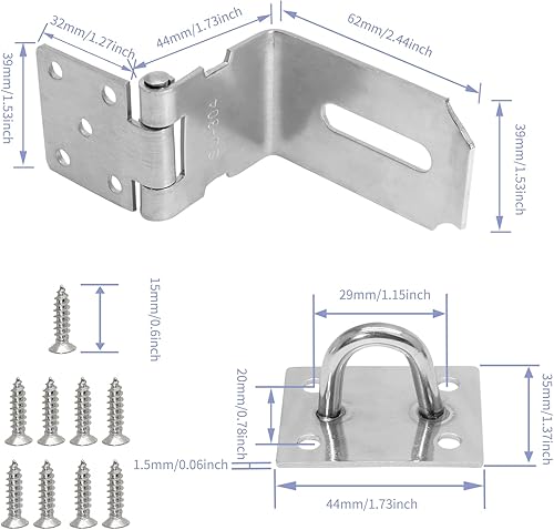 Miniatura 2 de 2 cerrojos de 4 pulgadas para candado de 90 grados, cierre de puerta de seguridad de acero inoxidable, cerrojo para puerta de granero en ángulo
